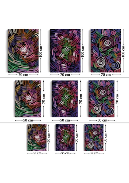 Soyut Sürreal Şekiller Dekoratif Duvar Tablosu Üçlü SET-EŞ-118 fırsatları