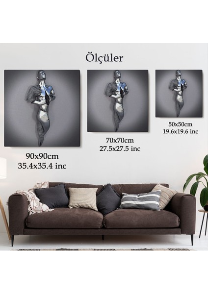 Metalik Efektli Modern Kanvas Tablo, Romantik Beden, 3D Efektli Aşk SANATI-5364