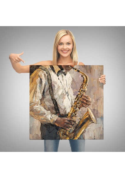 Saksafon Çalan Adam Kanvas TABLO-5911 modelleri