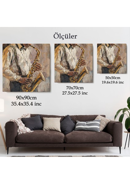 Saksafon Çalan Adam Kanvas TABLO-5911 fırsatları