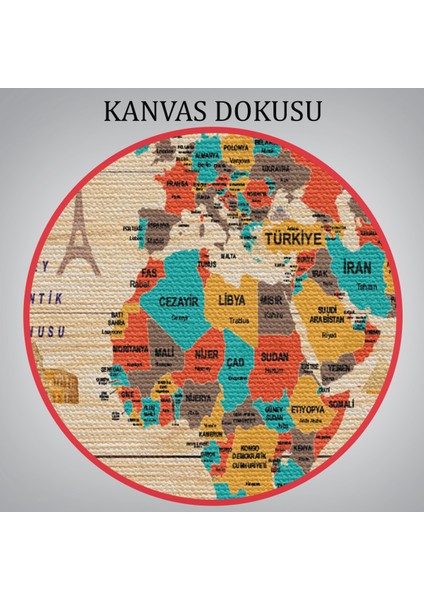 Ahşap Görünümlü Türkçe Dünya Haritası Dekoratif Kanvas Tablo 2070 indirimleri