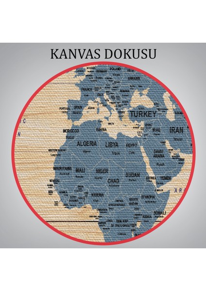 Ahşap Görünümlü Dünya Haritası Ülke Başkentli Kanvas Tablo 1843 indirimleri