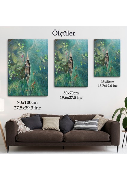 Lilyumların Altında Kano ile Gezen Duvar TABLOSU-6163 fırsatları