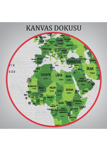 Türkçe Dünya Haritası Dekoratif Kanvas Tablo Ülke ve Başkentli 1510 indirimleri