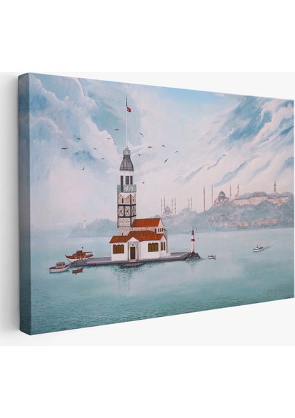 Kız Kulesi Yağlıboya Görünüm Dekoratif Kanvas TABLO-3587