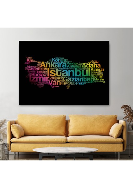 Iller Isimli Siyah Zeminli Dekoratif Kanvas Tablo 1016 fiyatları