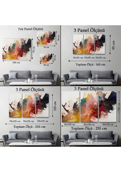 Fırça Darbeli Soyut Modern Sanat Yağlıboya Görünüm TABLO-3651 fırsatları