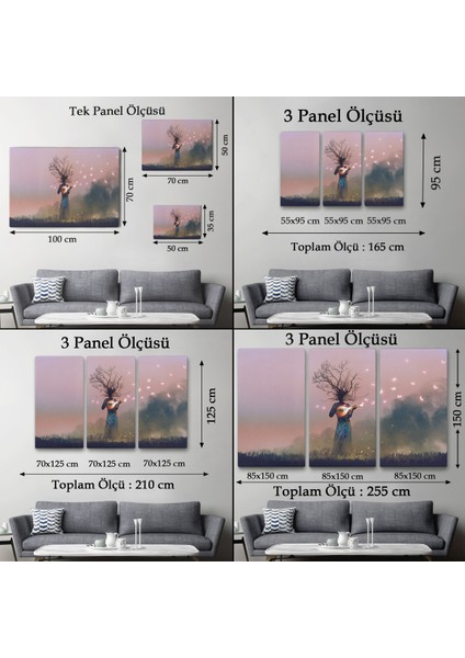 Geceyarısı Ud Çalan Kadın Kanvas TABLO-3593 fırsatları