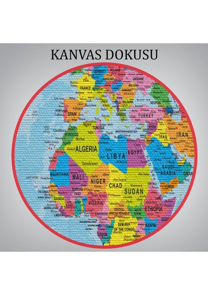 Dünya Haritası Kanvas Tablo Çok Ayrıntılı Dekoratif ve Okyanuslu 2131 indirimleri