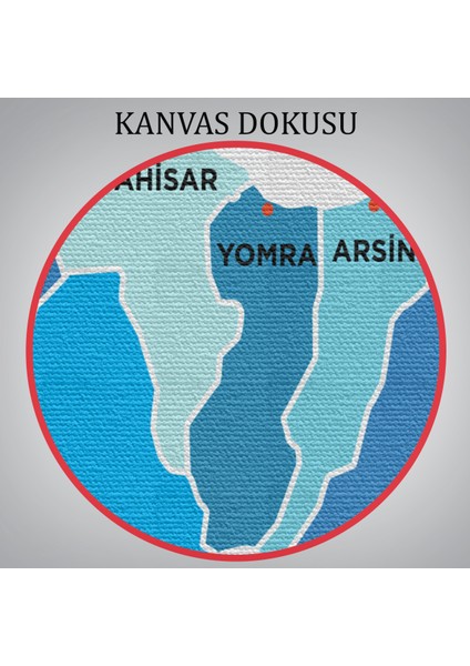 Trabzon Ili ve Ilçeler Haritası Dekoratif Kanvas Tablo 1471 indirimleri
