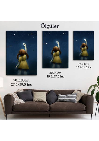 Yıldıza Ulaşan Kız Çocoğu Duvar TABLOSU-5994 fırsatları
