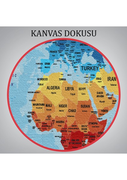 Dünya Haritası Ülke Başkentli Okyanuslu ve Dekoratif Kanvas Tablo 2195 indirimleri