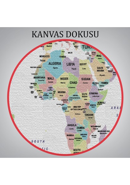 Dünya Haritası Ülke Bayraklı ve Dekoratif Kanvas Tablo 2385