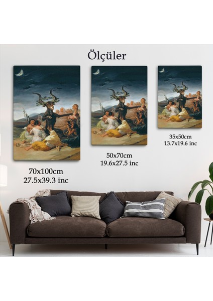 Cadılar Bayramı, Francisco Goya Cadılık Meclisi Sanatı Kanvas TABLO-5270 fırsatları