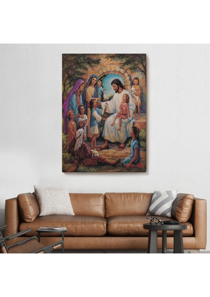 Isa Mesih ve Çocuklar Dekortif Duvar TABLOSU-6236 fiyatları