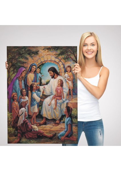 Isa Mesih ve Çocuklar Dekortif Duvar TABLOSU-6236 modelleri