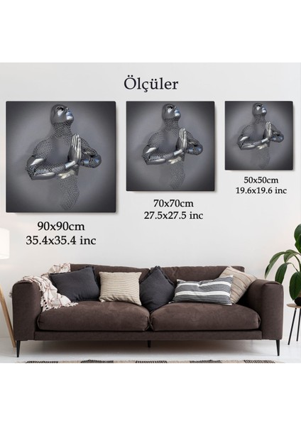 3D Efektli Gümüş Insan Kanvas Tablo, Metalik Efektli Romantik Vücut, Aşk SANATI-5354 fırsatları