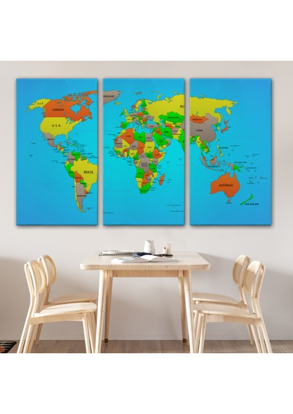 Dünya Haritası Dekoratif Kanvas Tablo 1048 modelleri