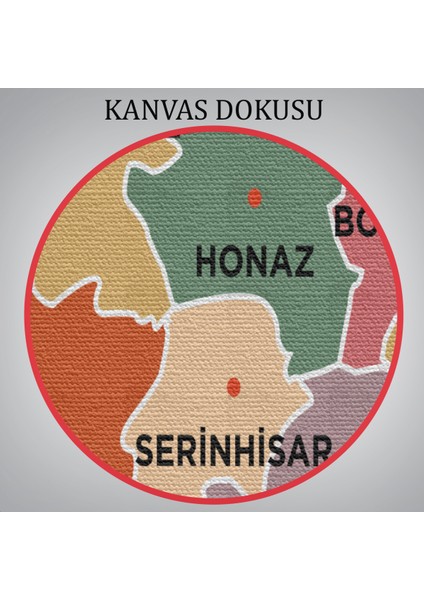 Denizli Ili ve Ilçeler Haritası Dekoratif Kanvas Tablo 1319 indirimleri