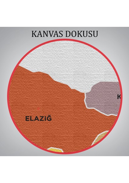 Elazığ Ili ve Ilçeler Haritası Dekoratif Kanvas Tablo 1331 indirimleri