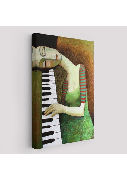 Piyano Çalan Kadın Duvar TABLOSU-6495
