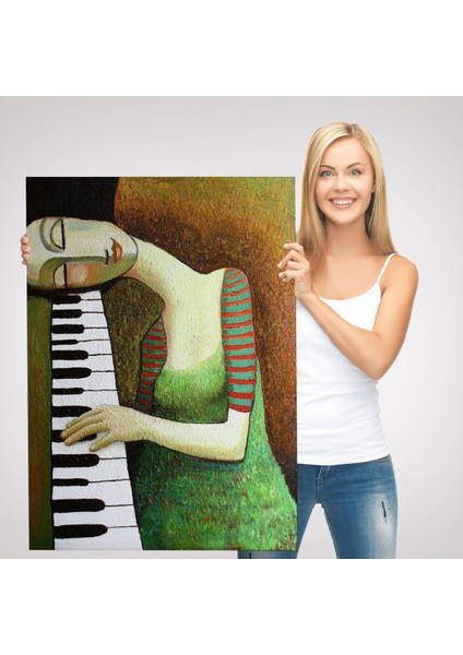Piyano Çalan Kadın Duvar TABLOSU-6495 modelleri