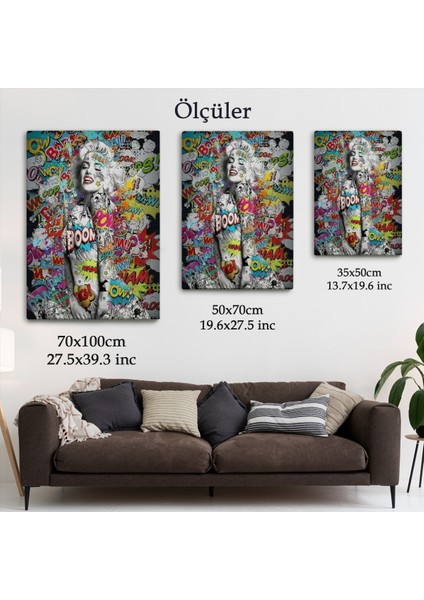 Graffiti Marilyn Monroe, Renkli Marilyn Monroe Kanvas TABLO-5307 fırsatları