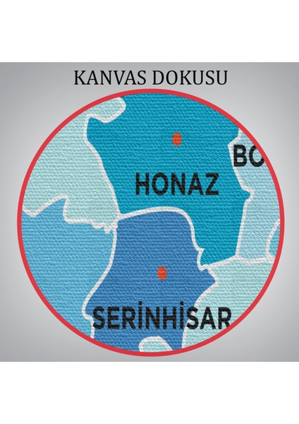 Denizli Ili ve Ilçeler Haritası Dekoratif Kanvas Tablo 1320 indirimleri