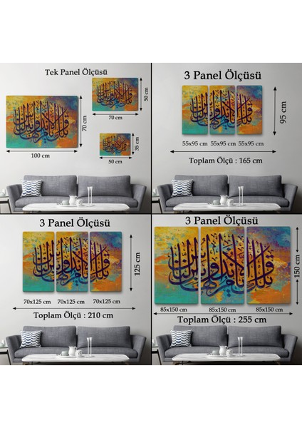 Ayet Yazılı Dini Kanvas TABLO-3347 fırsatları