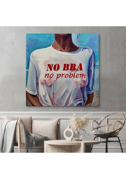 Sütyen Yok Sorun Yok Kanvas TABLO-5857 fiyatları