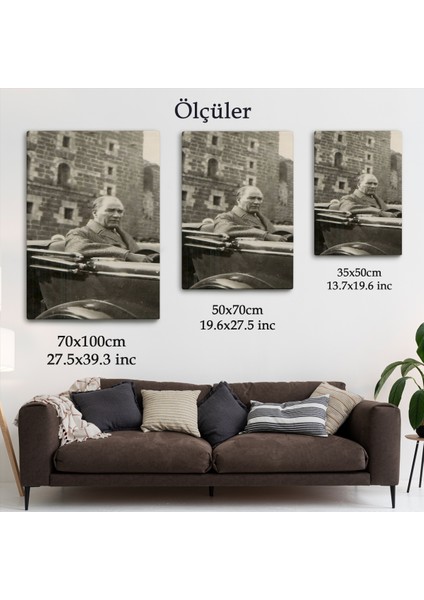 Atatürk Portre Tablosu Mustafa Kemal Atatürk Dikdörtgen Dekoratif Kanvas TABLO-FJ-134 fırsatları