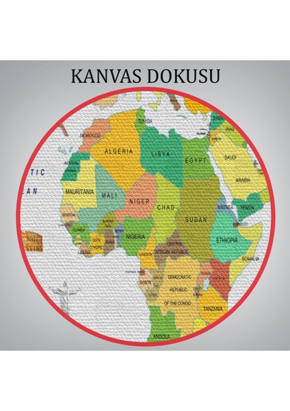 Dünya Haritası Dekoratif Kanvas Tablo Ülke ve Başkentli Öğretici ve Sembollü 2325 indirimleri