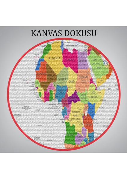Dünya Haritası Dekoratif Kanvas Tablo Ülke ve Başkentli 1513 indirimleri