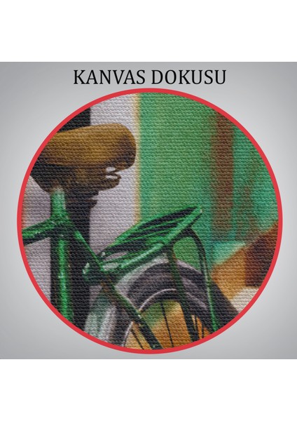 Sokaktaki Çiçekli Bisiklet Duvar TABLOSU-6453 indirimleri