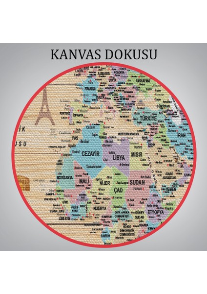 Ahşap Görünümlü Türkçe Dünya Haritası Sembollü Eğitici Kanvas Tablo 2929 indirimleri