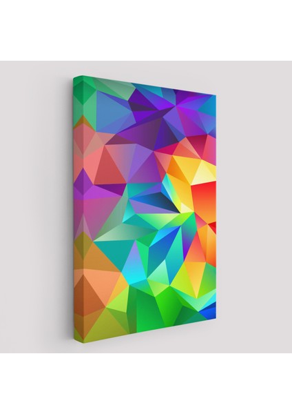 Renkli Geometrik Şekiller Çok Renkli Soyut Kanvas TABLO-5250