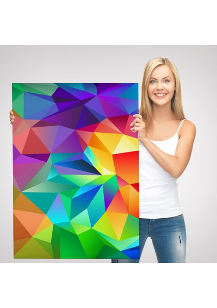 Renkli Geometrik Şekiller Çok Renkli Soyut Kanvas TABLO-5250 modelleri