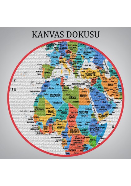 Türkçe Dünya Haritası Dekoratif Kanvas Tablo Son Derece Detaylı 1637 indirimleri