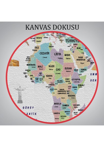 Türkçe Dünya Haritası Ülke Bayrak ve Başkentli Kanvas Tablo 1938 indirimleri