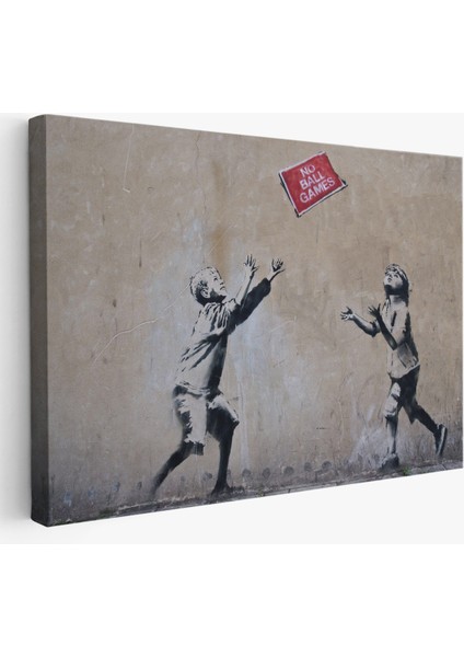 Banksy Stencil'in Top Oyunları Yok Isimli Eseri Kanvas TABLO-5006