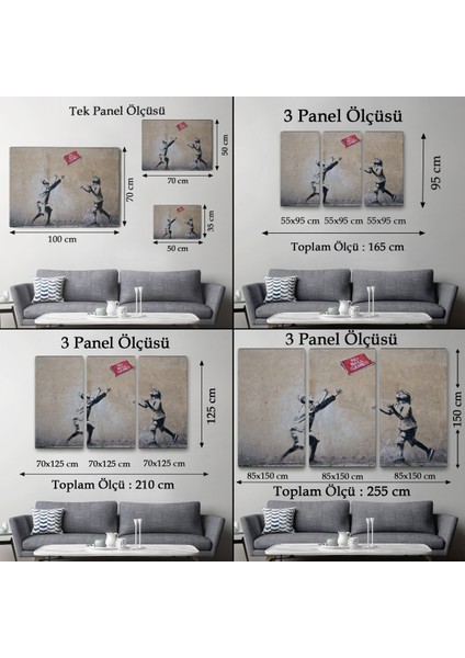Banksy Stencil'in Top Oyunları Yok Isimli Eseri Kanvas TABLO-5006 fırsatları