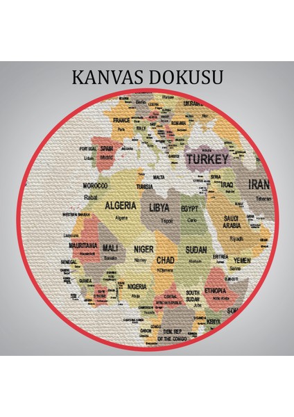 Dünya Haritası Kanvas Tablo Ülke Başkentli ve Okyanus Detaylı TABLO2751 indirimleri