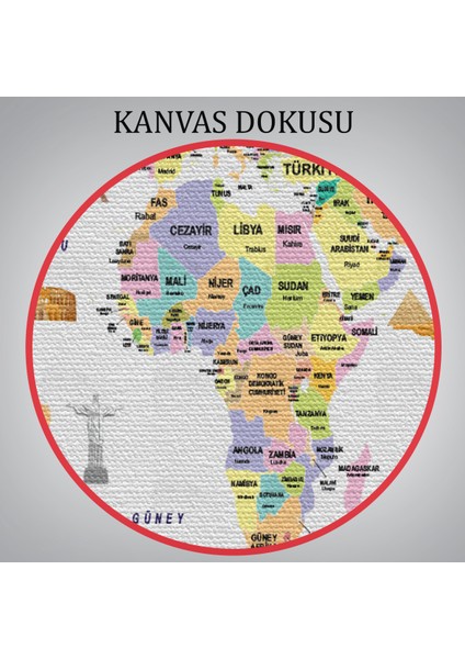 Türkçe Dünya Haritası Ülke Bayrak ve Başkentli Kanvas Tablo 1924 indirimleri