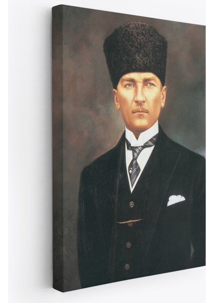 Atatürk Portre Tablosu Mustafa Kemal Atatürk Dikdörtgen Dekoratif Kanvas Tablo-Cö-65