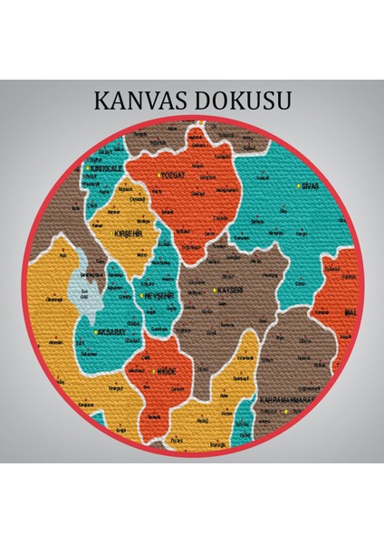 Türkiye Haritası Kanvas Tablo Il ve Ilçeli Ayrıntılı Eğitici Komşulu Tablo 3010 indirimleri