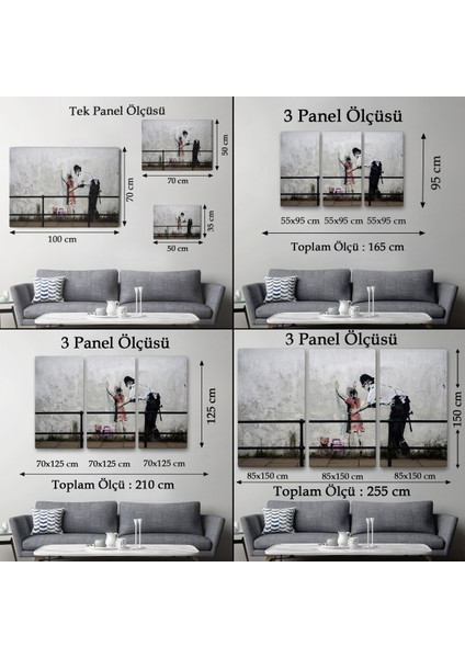 Bansky'nin Küçük Kız Çocuğunu Arayan Polis Isimli Çalışması Kanvas TABLO-5010 fırsatları