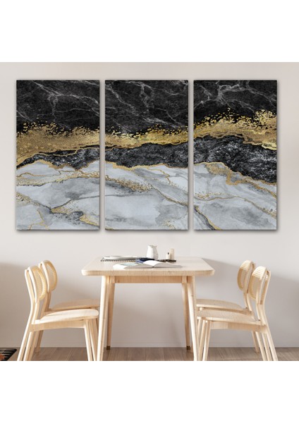Mermer Desenli ve Altun Tozu Detaylı Soyut Modern Kanvas TABLO-5054 modelleri