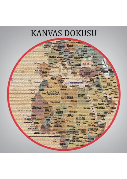 Ahşap Görünümlü Dünya Haritası Ayrıntılı ve Dekoratif Kanvas Tablo 1813 indirimleri
