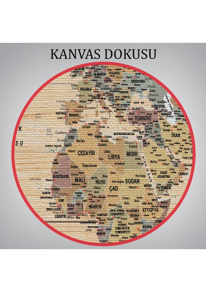Ahşap Görünümlü Türkçe Dünya Haritası Son Derece Ayrıntılı Eğitici Kanvas Tablo 2991 indirimleri
