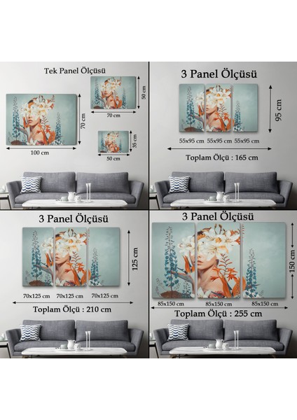 Çiçekler Içindeki Güzel Kadın Portresi Kanvas TABLO-5022 fırsatları